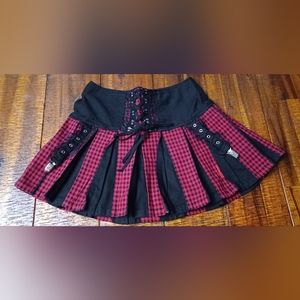 Trippnyc Gingham Pleated Skirt